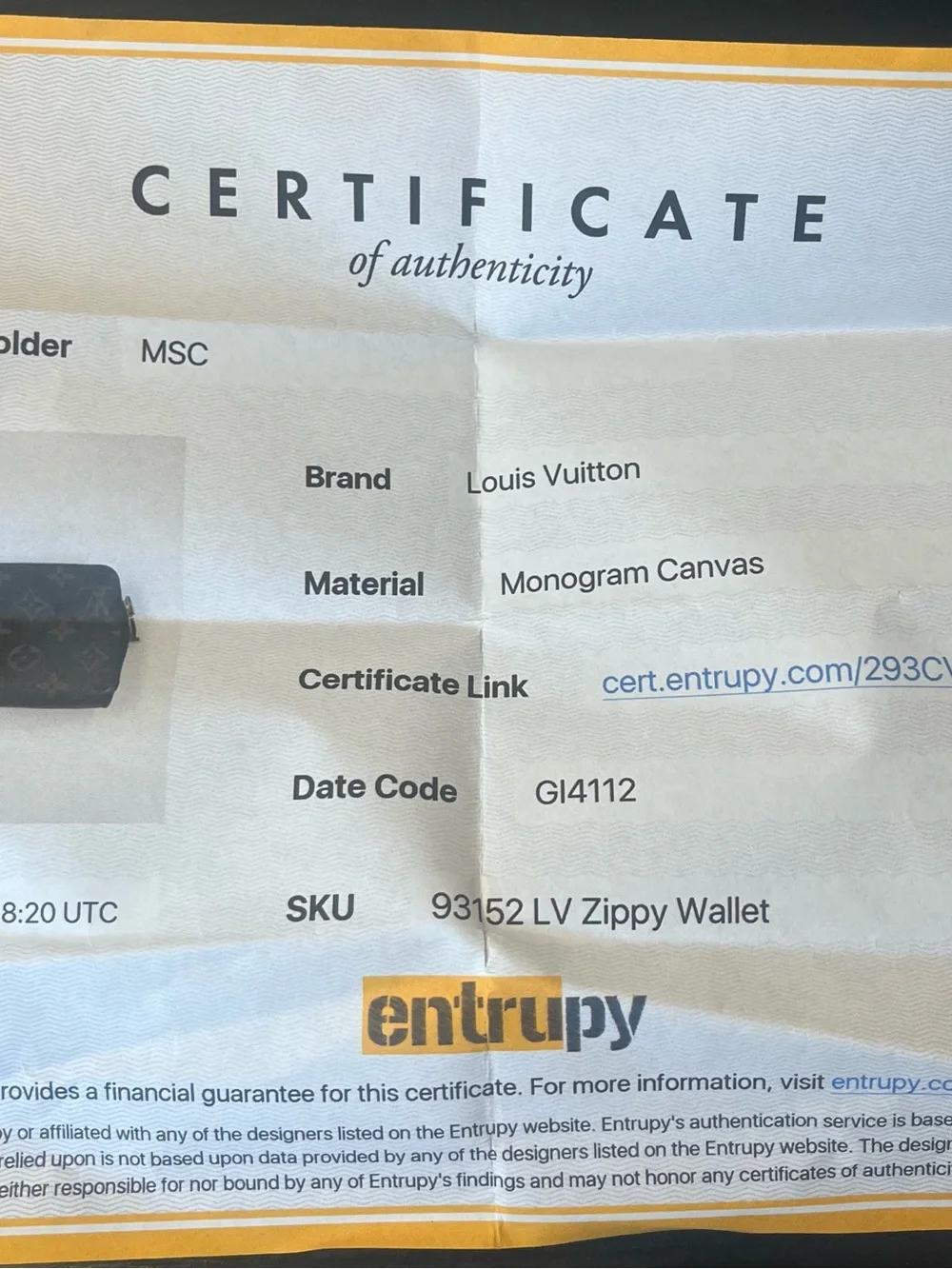 Louis Vuitton Brown Monogram Zip Wallet